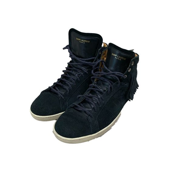 Saint Laurent Other - Saint Laurent SL/18H High Top Sneakers Black Fringe Suede Leather 44.5 / 11.5